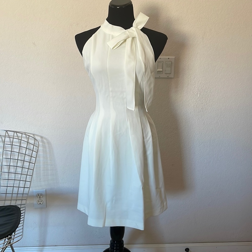 White High Neck Vince Camuto Dress, 12 Petite